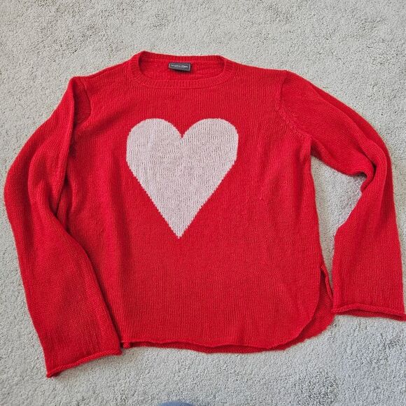 Wooden Ships Sweaters - Wooden Ships | Wool Mohair Heart Pullover Knit Sweater, Womens Medium Large
